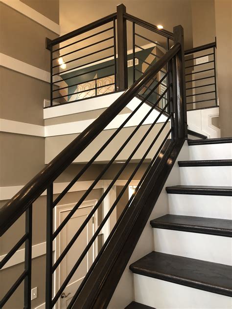 how to attach metal railing to house|metal stair railing indoor modern.